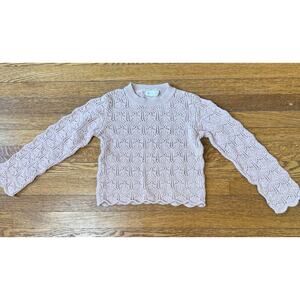 Rylee + Cru Girls' Pink Crocheted Sweater Size 6-7